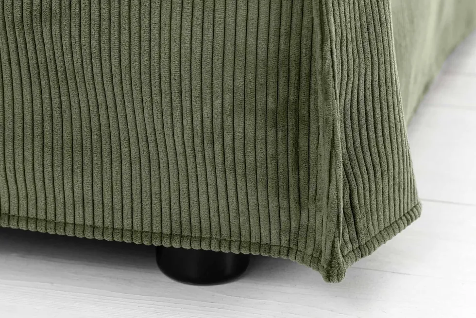 Großes 3-Sitzer Sofa HEAVEN 200cm grün Cord Federkern Hussensofa