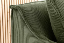 Großes 3-Sitzer Sofa HEAVEN 200cm grün Cord Federkern Hussensofa