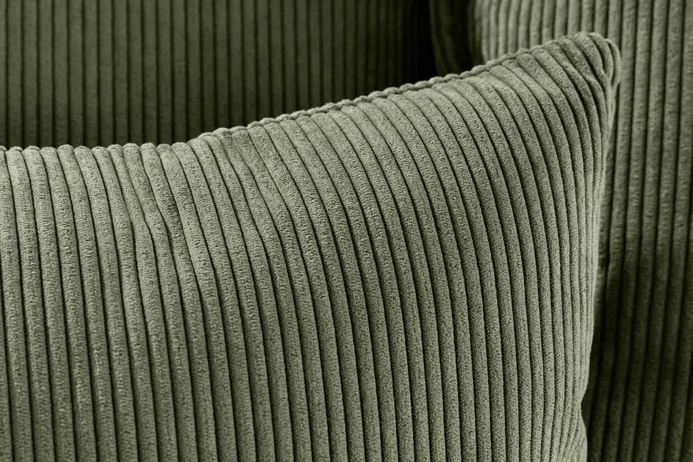 Großes 3-Sitzer Sofa HEAVEN 200cm grün Cord Federkern Hussensofa