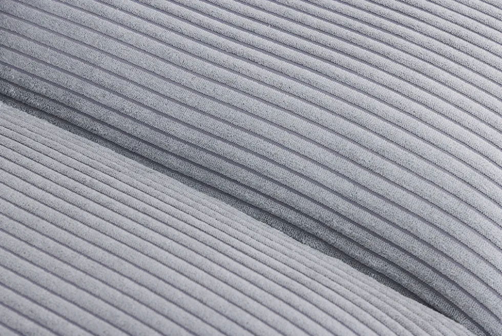 Großes 3-Sitzer Sofa HEAVEN 200cm hellgrau Cord Federkern Hussensofa abnehmbarer Bezug