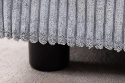 Großes 3-Sitzer Sofa HEAVEN 200cm hellgrau Cord Federkern Hussensofa abnehmbarer Bezug