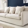 Großes 3-Sitzer Sofa HEAVEN 200cm natur beige Leinenstoff Federkern Hussensofa