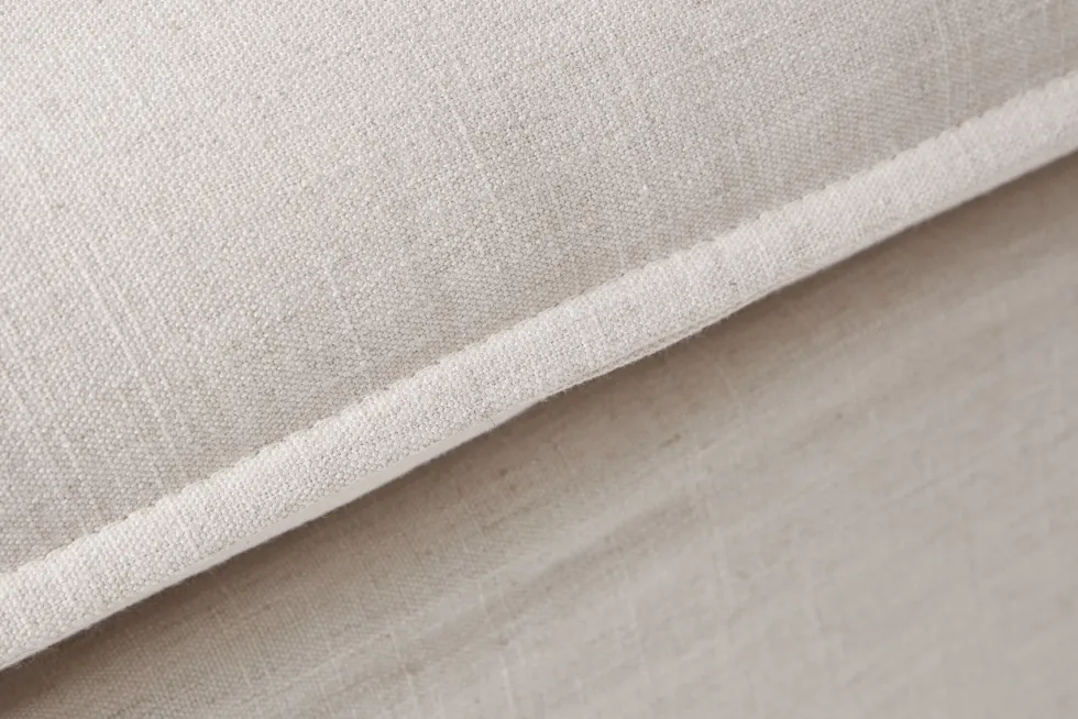 Großes 3-Sitzer Sofa HEAVEN 200cm natur beige Leinenstoff Federkern Hussensofa