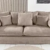 Großes 3-Sitzer Sofa HEAVEN 200cm greige Cord Federkern Hussensofa
