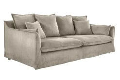 Großes 3-Sitzer Sofa HEAVEN 200cm greige Cord Federkern Hussensofa