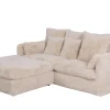 Großes 3-Sitzer Sofa YETI 200cm beige sand langfloriger Plüsch Shaggy-Stoff