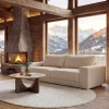 Großes Sofa LOFT 210cm champagner beige Chenille 3-Sitzer Couch Taschenfederkern