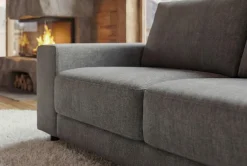 Großes Sofa LOFT 210cm grau Vogue Velours Samt 3-Sitzer Couch Taschenfederkern
