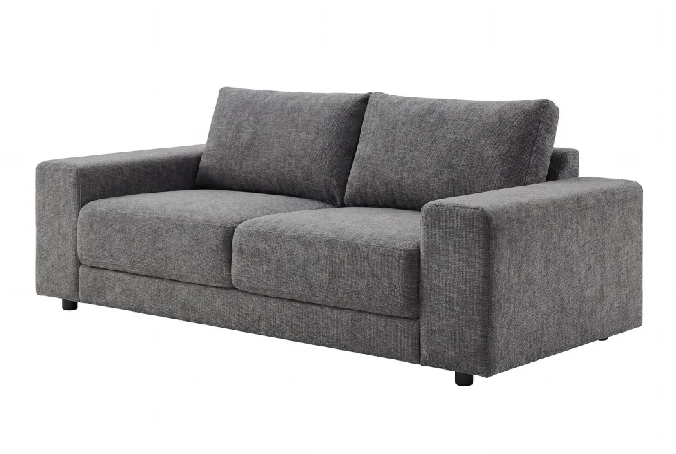 Großes Sofa LOFT 210cm grau Vogue Velours Samt 3-Sitzer Couch Taschenfederkern