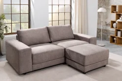 Großes Sofa LOFT 210cm taupe Vogue Velours Samt 3-Sitzer Couch Taschenfederkern