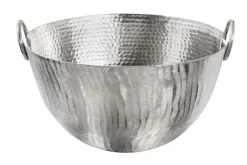 Handgearbeitete Deko Schale ORIENT 40cm silber Metall Hammerschlag Design