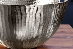 Handgearbeitete Deko Schale ORIENT 40cm silber Metall Hammerschlag Design