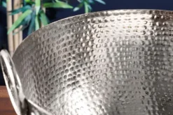 Handgearbeitete Deko Schale ORIENT 40cm silber Metall Hammerschlag Design