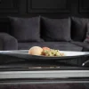 Handgearbeitete Deko Schale SILVER LEAF 60cm silber Aluminium