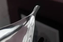 Handgearbeitete Deko Schale SILVER LEAF 60cm silber Aluminium