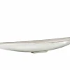 Handgearbeitete Deko Schale SILVER LEAF 80cm silber Aluminium