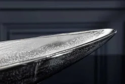 Handgearbeitete Deko Schale SILVER LEAF 80cm silber Aluminium