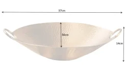 Handgearbeitete Deko Schale ORIENT 55cm gold Metall Hammerschlag Design