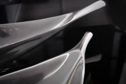 Handgearbeitete Deko Schale SILVER LEAF 40cm silber Aluminium