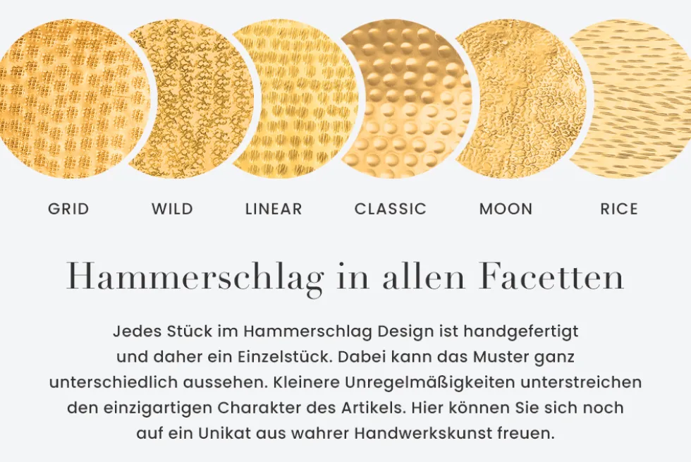 Handgearbeitete Deko Schale ORIENT 19cm gold mit Patina im Classic Hammerschlag Design