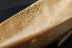 Handgearbeitete Deko Schale GOLD LEAF 80cm antik gold Aluminium