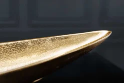 Handgearbeitete Deko Schale GOLD LEAF 80cm antik gold Aluminium