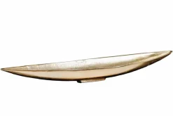 Handgearbeitete Deko Schale GOLD LEAF 80cm antik gold Aluminium