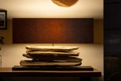 Handgearbeitete Tischlampe RIVERINE 80cm schwarz Treibholz Tischleuchte