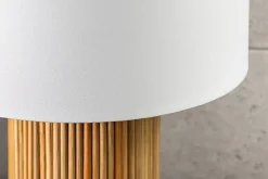 Handgearbeitete Tischlampe GATSBY 50cm natur weiß Weiden- und Kiefernholz
