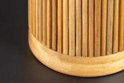 Handgearbeitete Tischlampe GATSBY 50cm natur weiß Weiden- und Kiefernholz