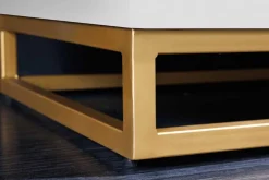 Handgearbeiteter Barschrank GOLDEN SUNSET 140cm weiß gold Mangoholz massiv