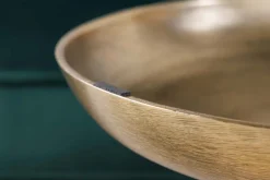 Handgearbeiteter Beistelltisch ELEMENTS 60cm gold grün Marmor rund