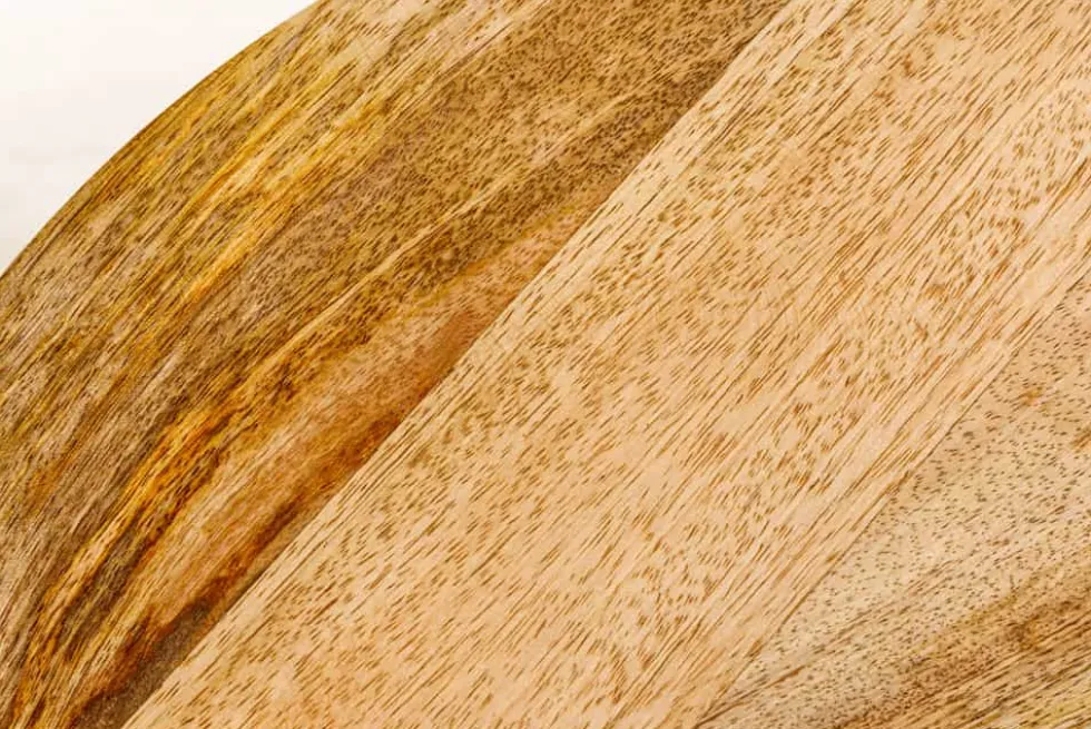 Handgearbeiteter Beistelltisch SIMPLY CLEVER 60cm natur Mangoholz mit Griff