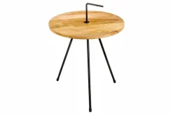 Handgearbeiteter Beistelltisch SIMPLY CLEVER 60cm natur Mangoholz mit Griff