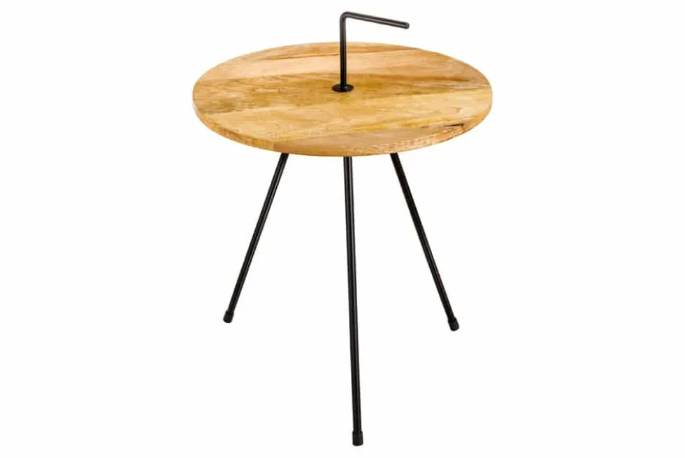 Handgearbeiteter Beistelltisch SIMPLY CLEVER 60cm natur Mangoholz mit Griff