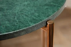 Handgearbeiteter Beistelltisch NOBLE I 35cm grün Marmor abnehmbare Tischplatte rund