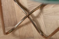 Handgearbeiteter Beistelltisch NOBLE I 35cm grün Marmor abnehmbare Tischplatte rund