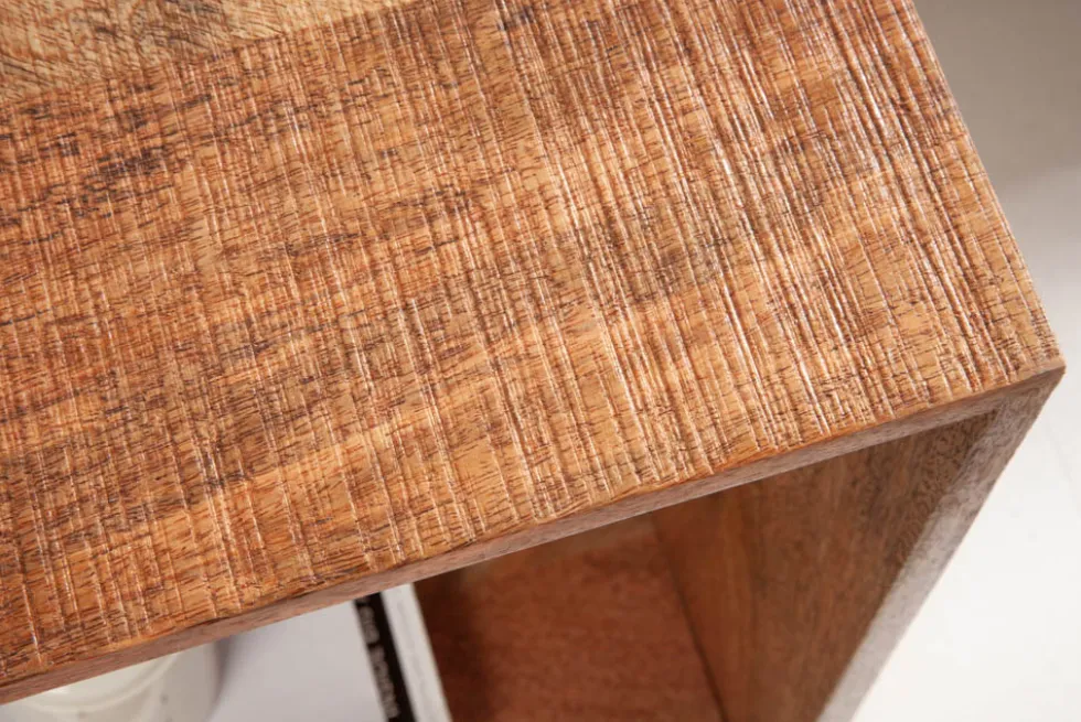 Handgearbeiteter Beistelltisch MAKASSAR 45cm natur Mangoholz Massivholz Nachttisch Regal