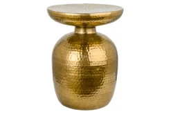 Handgearbeiteter Beistelltisch ORIENT 50cm gold Hammerschlag Design
