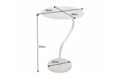 Handgearbeiteter Beistelltisch ABSTRACT LEAF 40cm silber