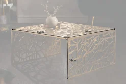 Handgearbeiteter Couchtisch ABSTRACT 60cm Alu gold im Gap Design