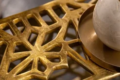 Handgearbeiteter Couchtisch ABSTRACT 60cm Alu gold im Gap Design