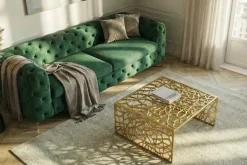 Handgearbeiteter Couchtisch ABSTRACT 60cm Alu gold im Gap Design