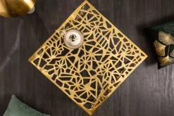 Handgearbeiteter Couchtisch ABSTRACT 60cm Alu gold im Gap Design