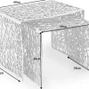 Handgearbeiteter Couchtisch ABSTRACT 49cm 2er Set silber im Gap Design