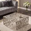 Handgearbeiteter Couchtisch ABSTRACT 60cm Alu silberfarbig im Gap Design