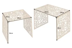 Handgearbeiteter Couchtisch ABSTRACT 50cm 2er Set gold im Gap Design