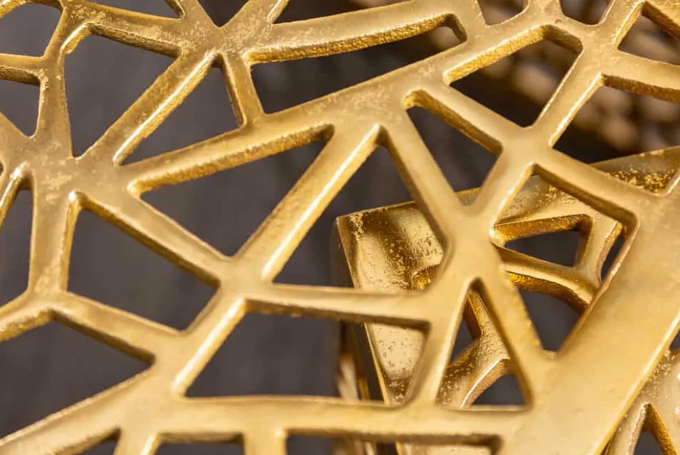 Handgearbeiteter Couchtisch ABSTRACT 50cm 2er Set gold im Gap Design