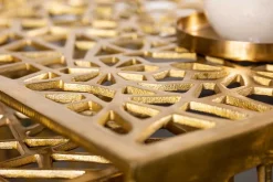 Handgearbeiteter Couchtisch ABSTRACT 50cm 2er Set gold im Gap Design