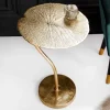 Handgearbeiteter Design Beistelltisch ABSTRACT LEAF 40cm gold